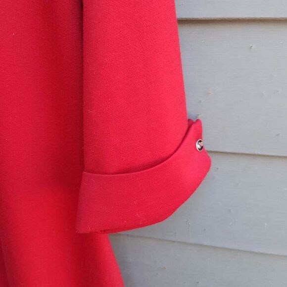 Retro LOOK!!  Oxiuly Red Short Sleeve Cotton Blend Dress size Medium - Picture 7 of 9